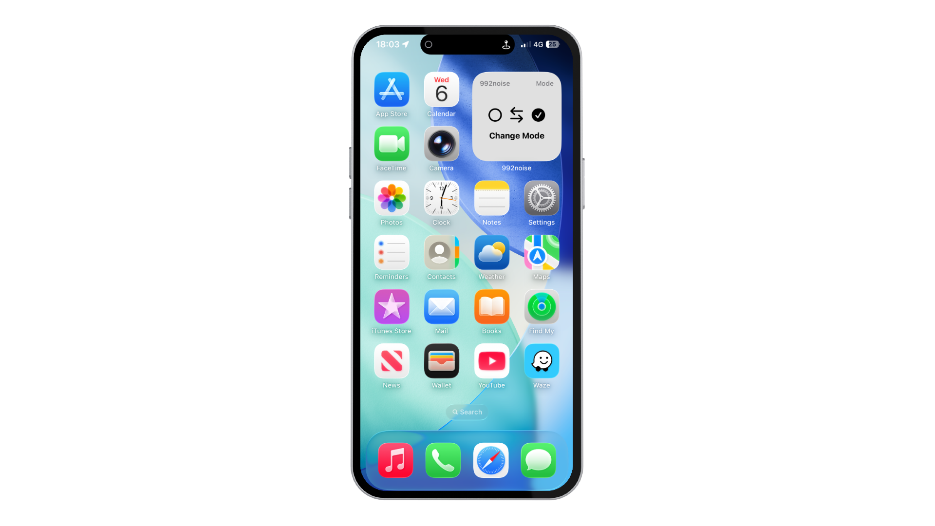 992noise iPhone widget on home screen